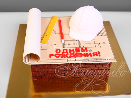 Торт с чертежами для архитектора