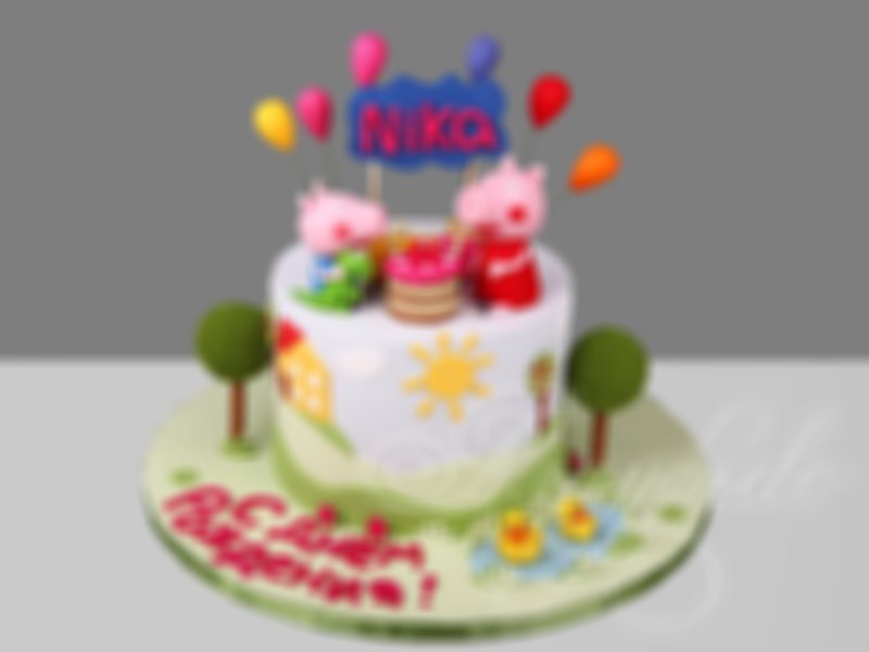 Торт Свинка Пеппа на 3 года малышке на день рождения
