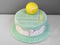 Торт с теннисным мячом и стикменами