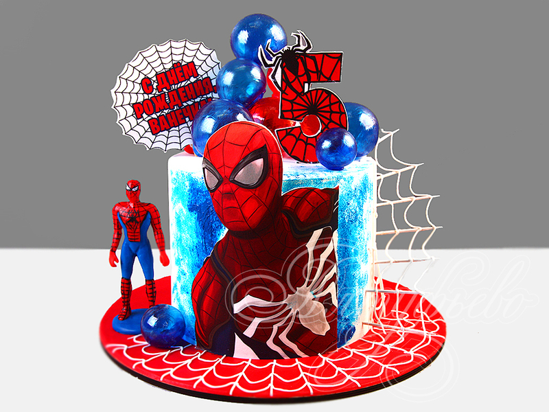 Торт для мальчика Человек-паук одноярусный