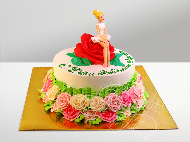 Торт с розами для балерины