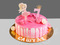 Розовый торт с балериной