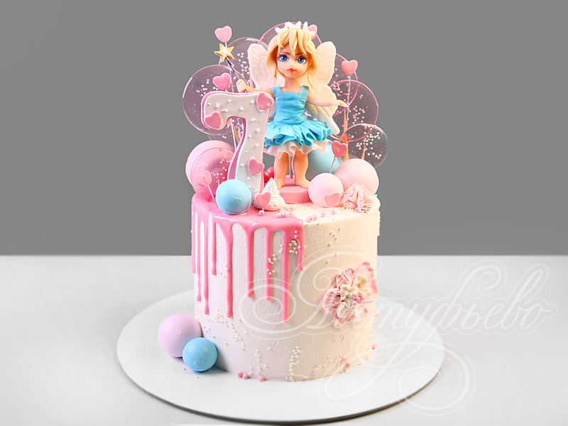 Детский торт с Леденцами девочке на день рождения в 7 лет