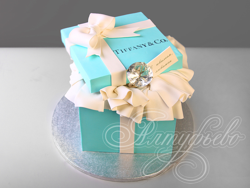 Торт Коробочка Tiffany с кольцом 0311820