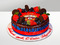 Торт с логотипом ЦСКА и ягодами
