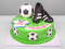 Торт с футбольными мячами и бутсами