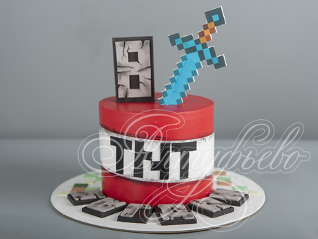 Торт Майнкрафт на 8 лет
