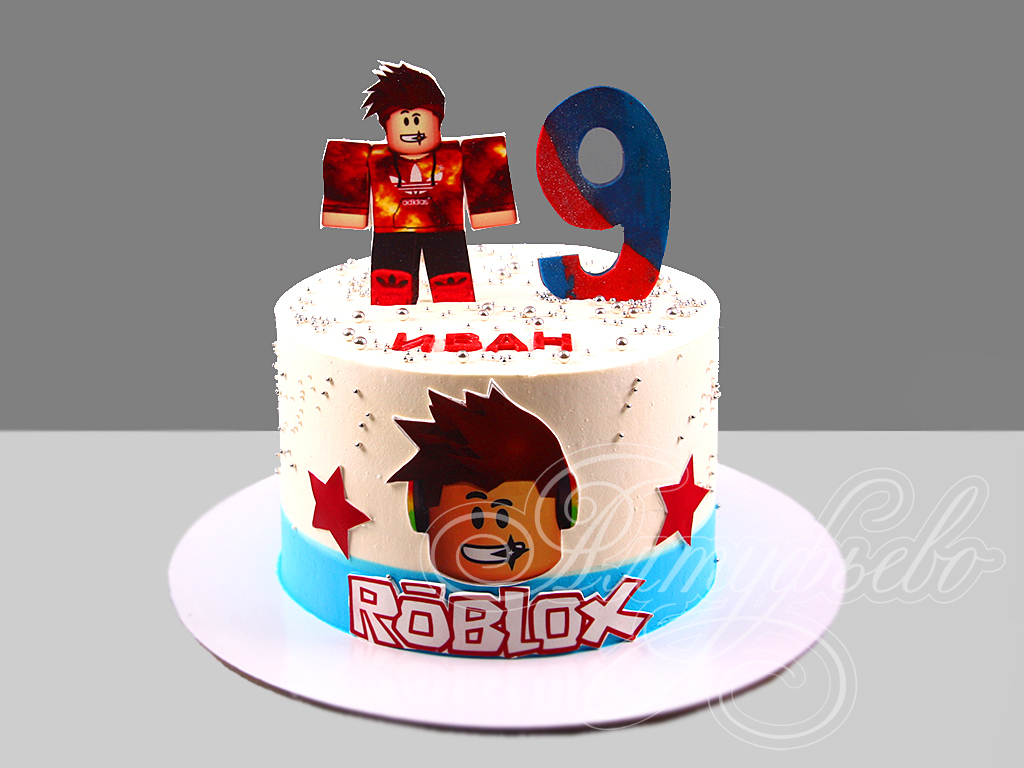 Торт Roblox на 9 лет 25032722 стоимостью 5 050 рублей - торты на заказ  ПРЕМИУМ-класса от КП «Алтуфьево»