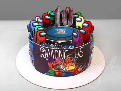 Торт Among Us на 10 лет
