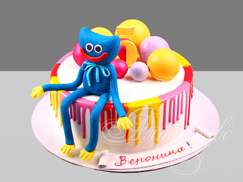 Детский торт с Хагги Вагги для девочки на день рождения в 5 лет
