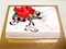 Торт с ягодами и алыми орхидеями