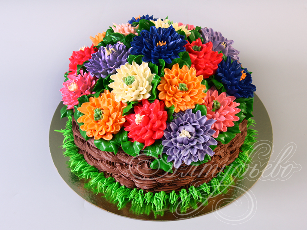 Торт Цветы и букеты 28111618 стоимостью 6 250 рублей - торты на заказ  ПРЕМИУМ-класса от КП «Алтуфьево»