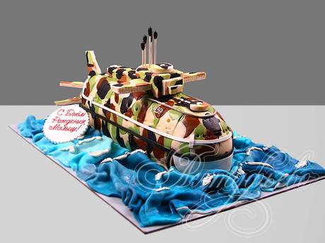 Торт "Подводная лодка" на день ВМФ