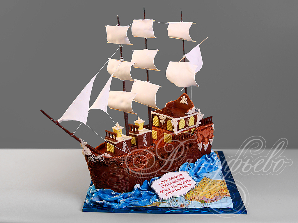 3D торт в виде Корабля 1407220 стоимостью 21 775 рублей - торты на заказ  ПРЕМИУМ-класса от КП «Алтуфьево»