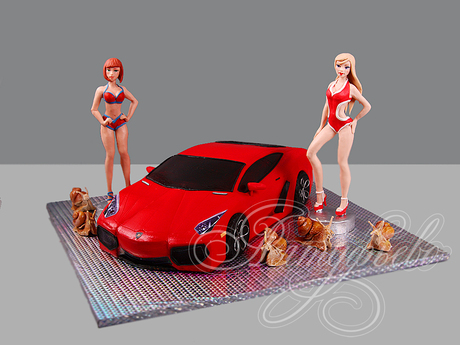 Торт Lamborghini Aventador для стритрейсера
