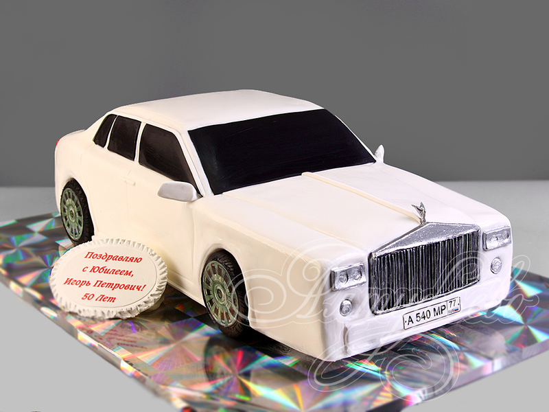 Торт Белый Rolls Royce на юбилей