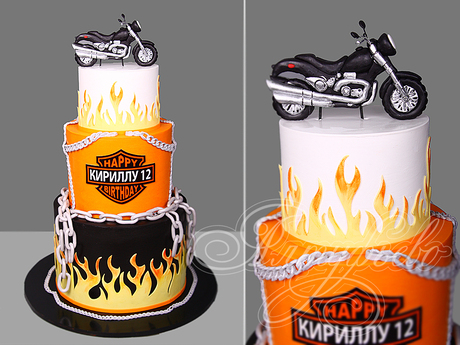Торт с мотоциклом Harley-Davidson