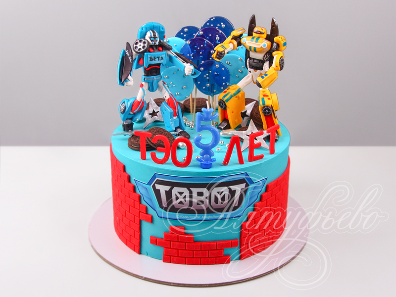 Торт Tobot на 5 лет
