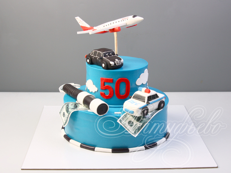 Торт Пилоту на 50 лет