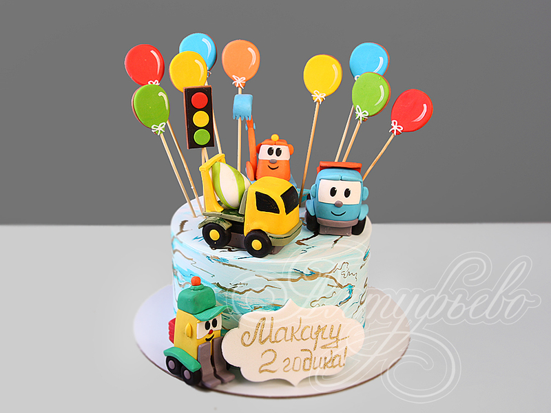 Детский торт на день рождения на 2 года для мальчиков одноярусный