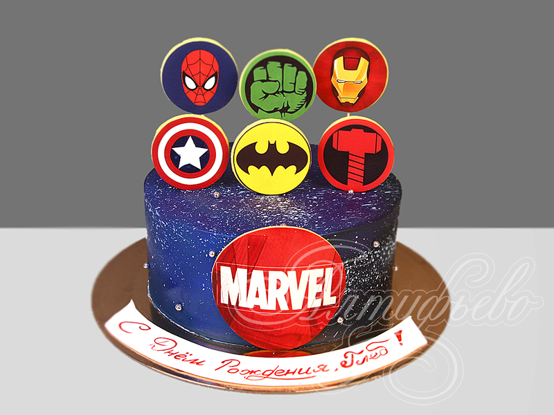 Торт "Герои Marvel" на 7 лет