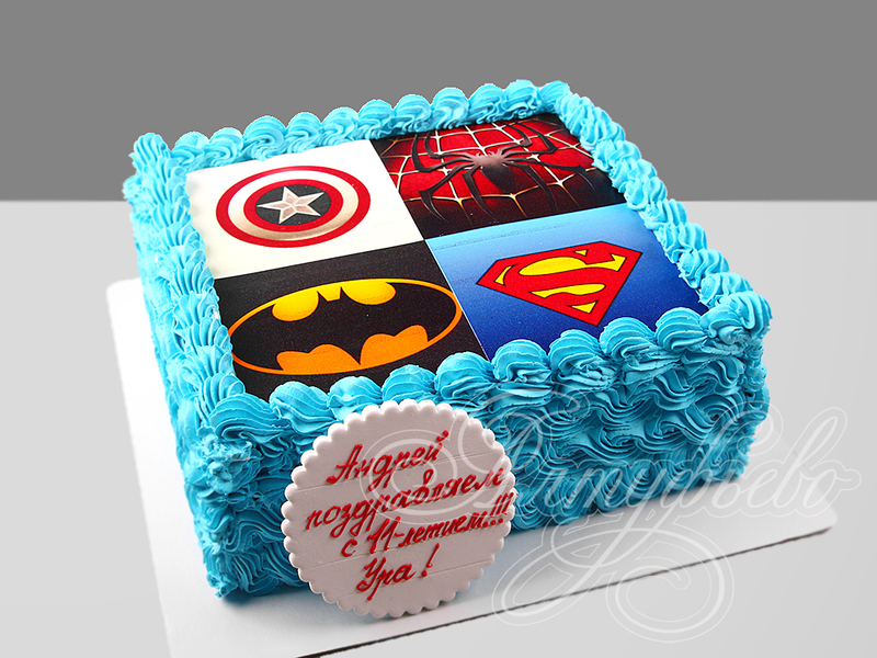 Торт Супергерои на 11 лет