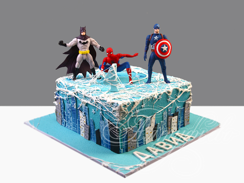 Торт Супергерои на 4 года