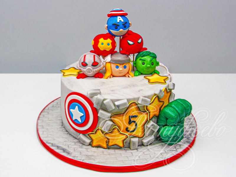Детский торт с Супергероями