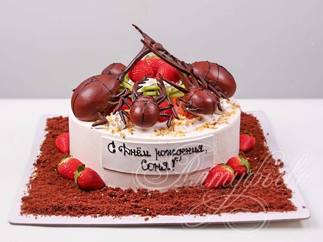 Торт с шоколадными Жуками