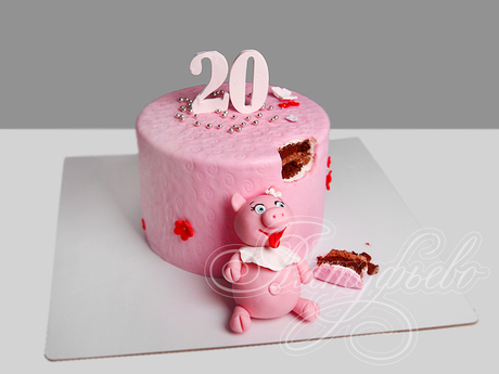 Торт с хрюшкой на 20 лет