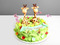 Торт "Жирафы на лужайке" для двойняшек