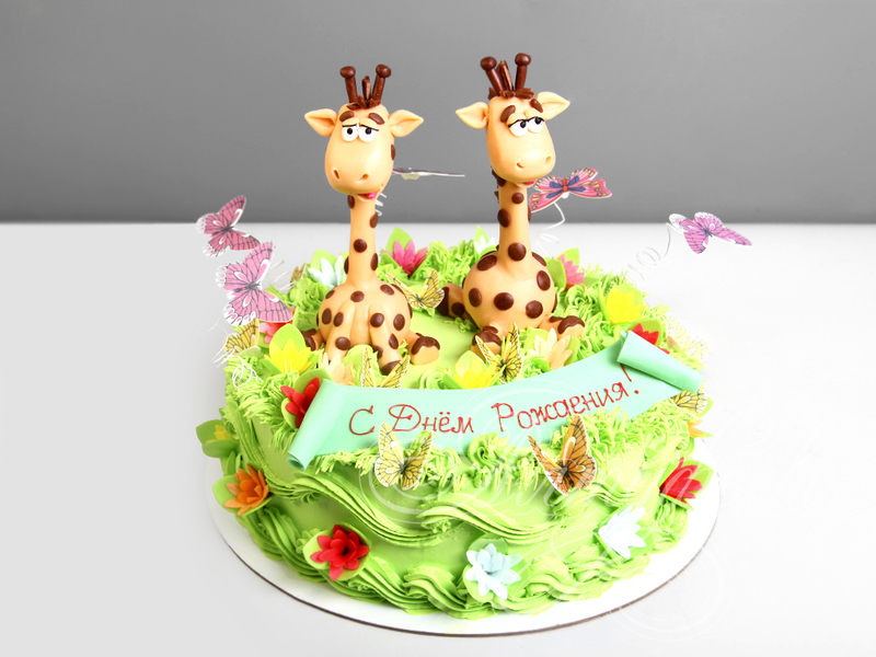 Торт с Жирафами на 4 года