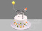 Торт Цирковая Зебра с шариком