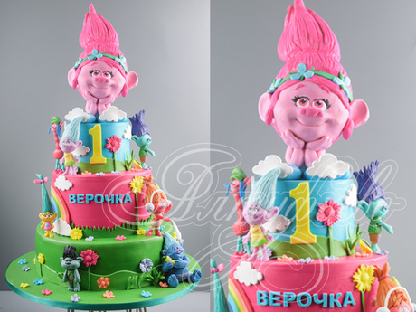 Торт Тролли на 1 годик