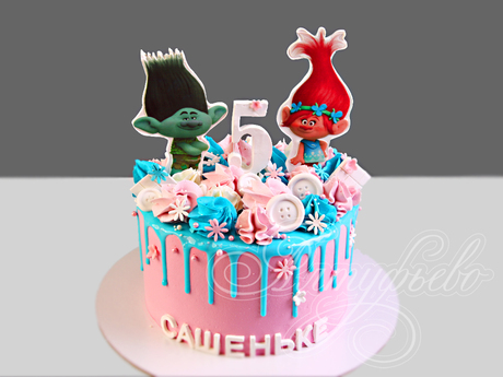 Торт Trolls на 5 лет