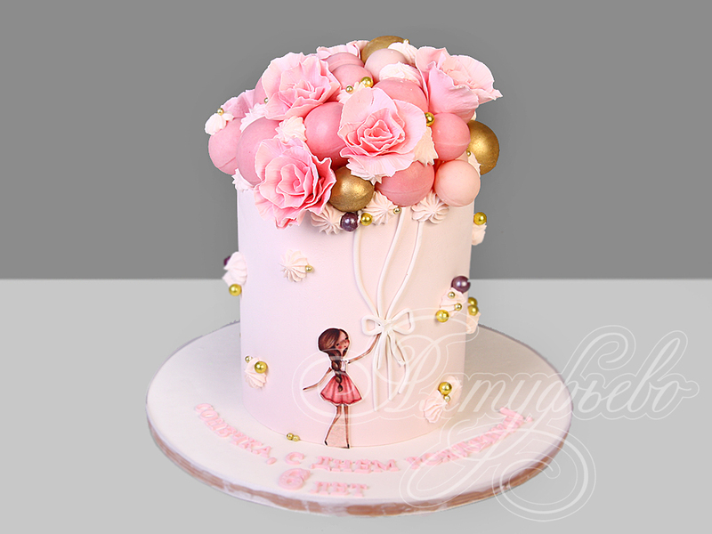 Детский торт на 6 лет девочке Сонечке в день рождения с мастикой