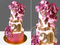 Торт с розовыми пионами и золотым декором