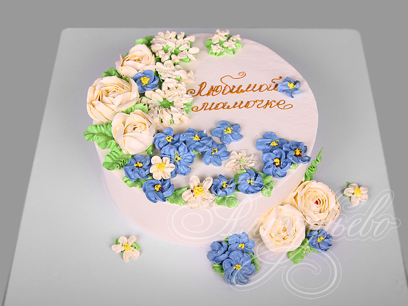 Торт с цветами для тещи