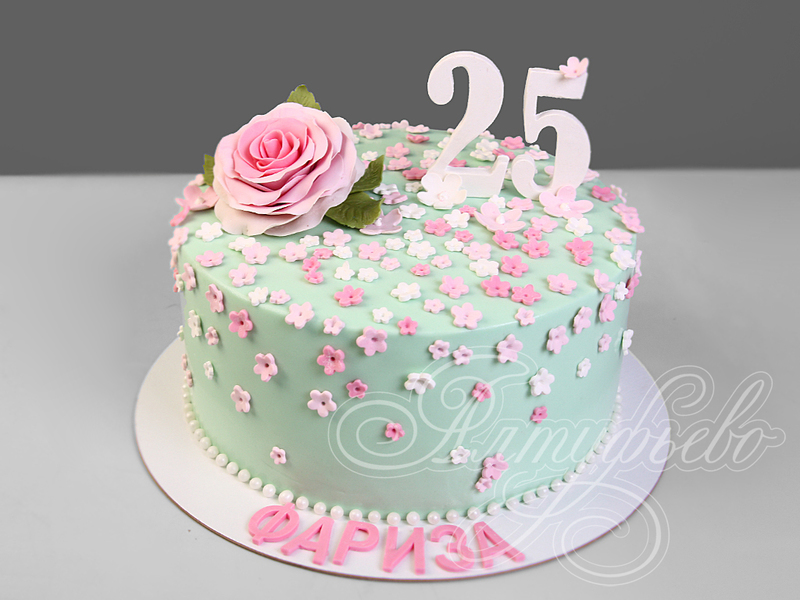 Торт с Розовыми цветочками