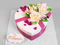 Торт "Шкатулка с цветами и сердечками"