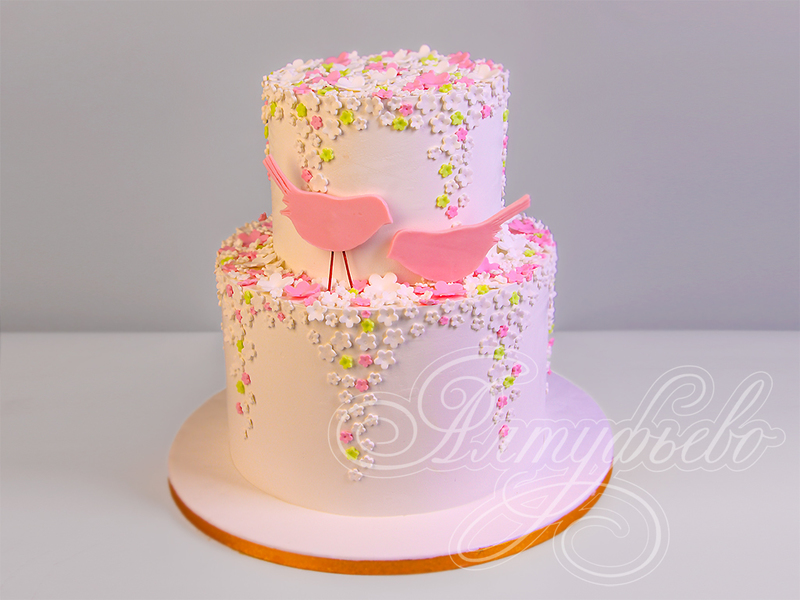 Розовый свадебный торт 16081320