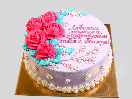 Торт с розами на 75 лет