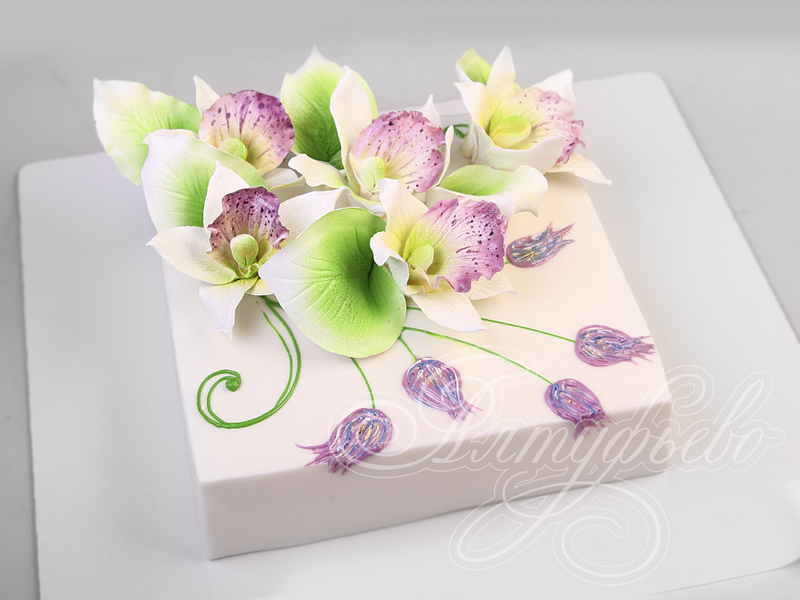 Торт с орхидеями на 40 лет 26093921