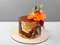 Торт с цветами и золотом на 60 лет