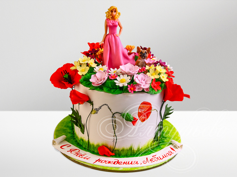 Торт с полевыми цветами для девушки