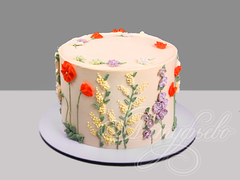 Торт с полевыми цветочками