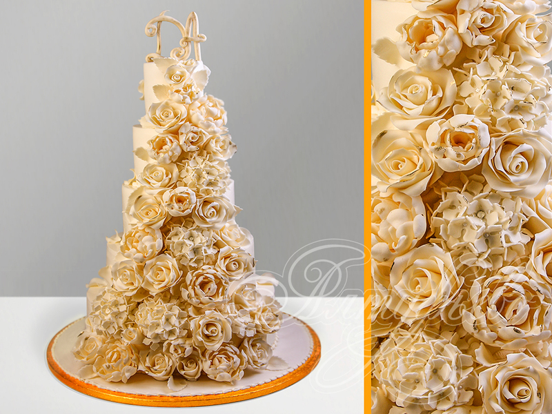 Свадебный торт с розами 0609620