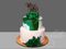 Мраморный торт с зелёными розами