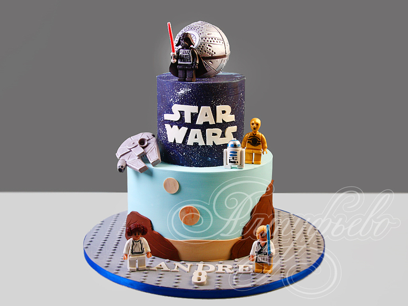 Детский торт для мальчиков Звездные войны на 8 лет с мастикой