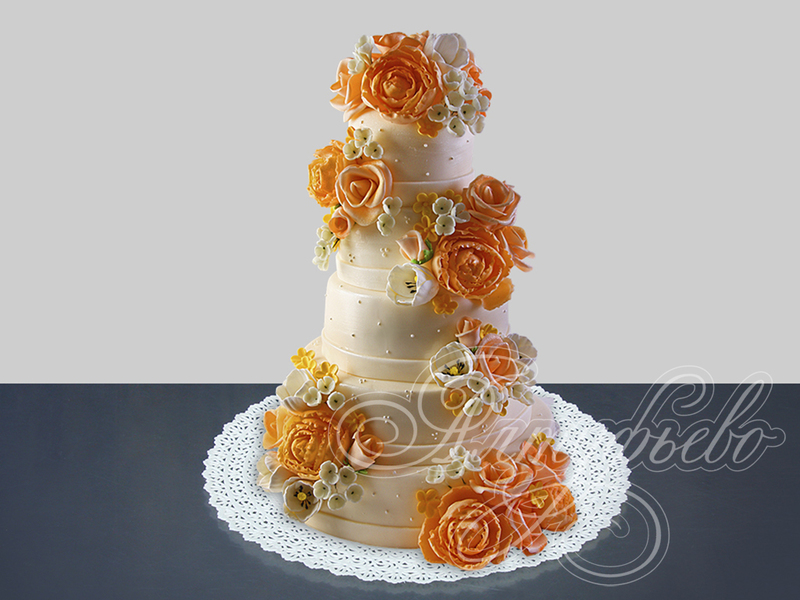 Свадебный торт «Персиковое вдохновение»